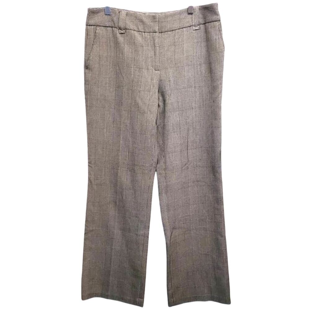 Willi Smith Black and White Striped Plaid Houndstooth Wide Leg Trousers Size 8
